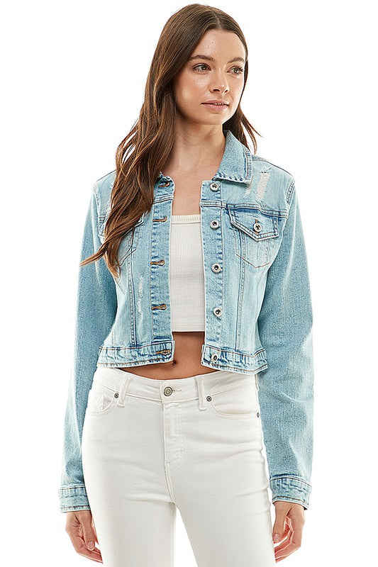 Denim Jacket With Distress
