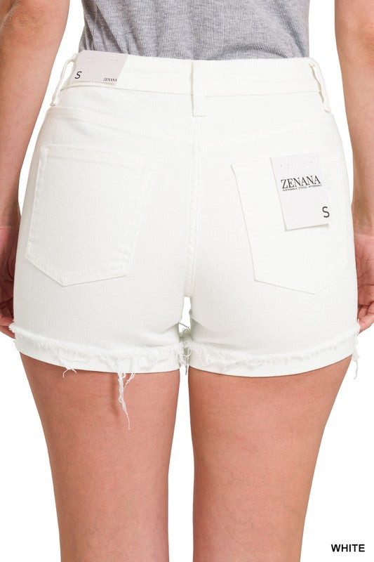 White Denim Shorts