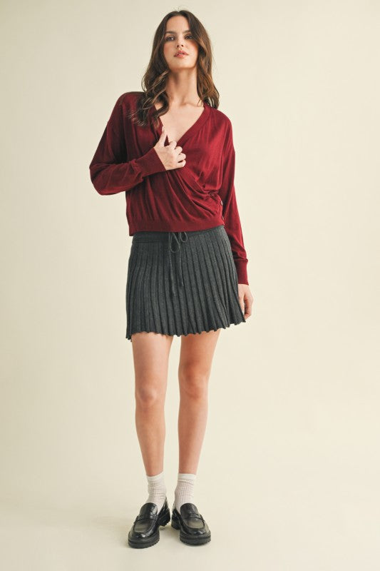 Ribbed Flare Mini Skirt