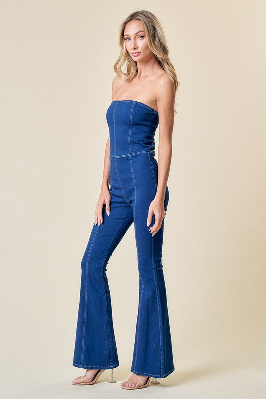 Strapless Denim Jumpsuit