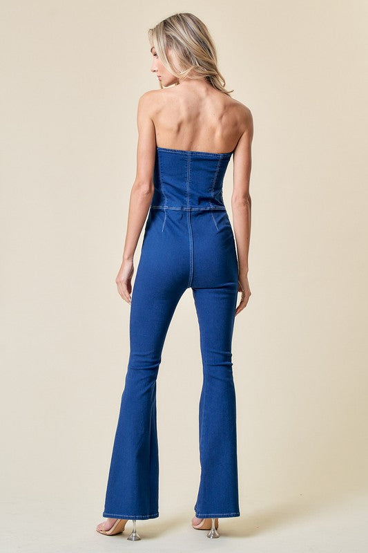 Strapless Denim Jumpsuit
