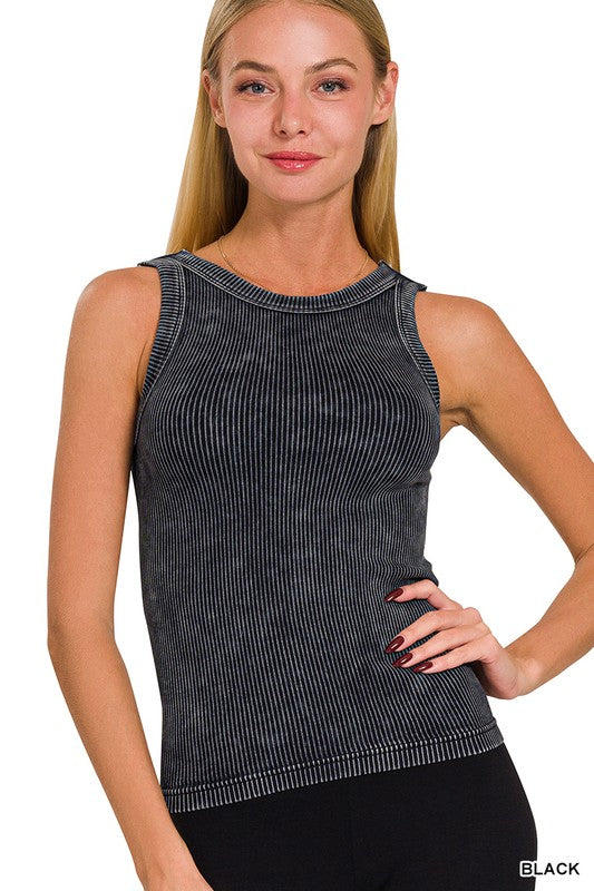 Washed Ribbed Tank Top
