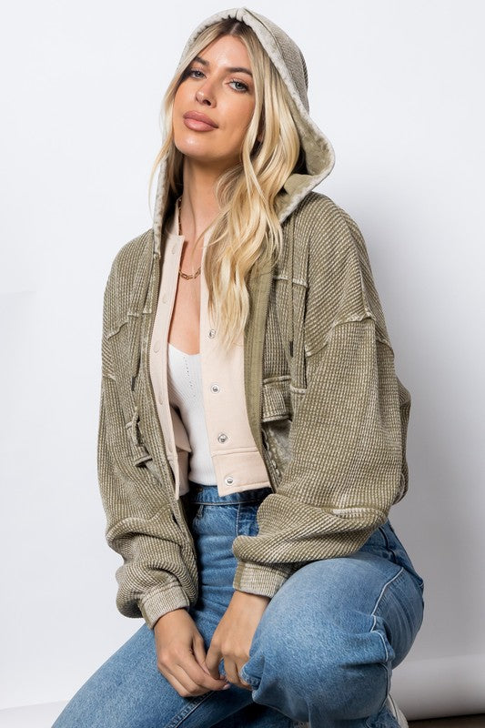 Waffle Knit Hoodie