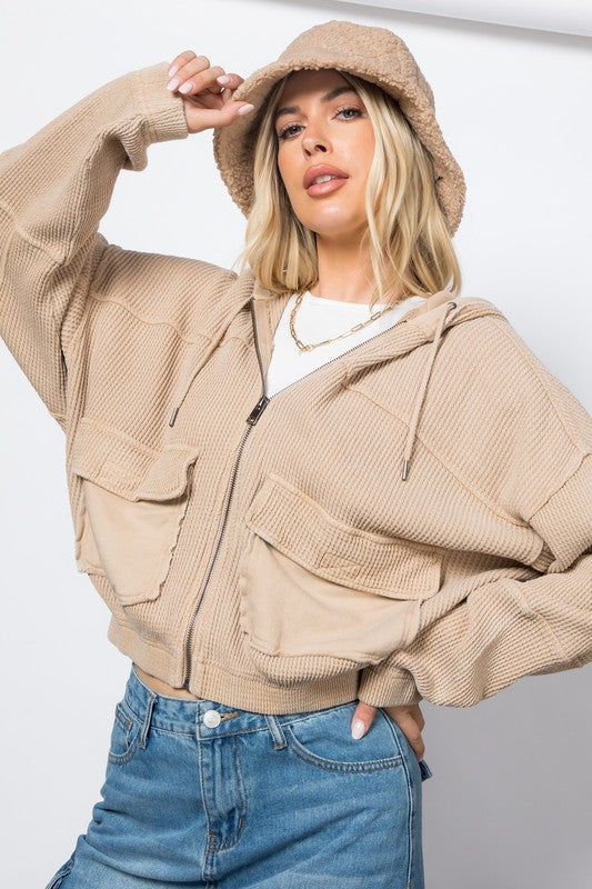 Waffle Knit Hoodie