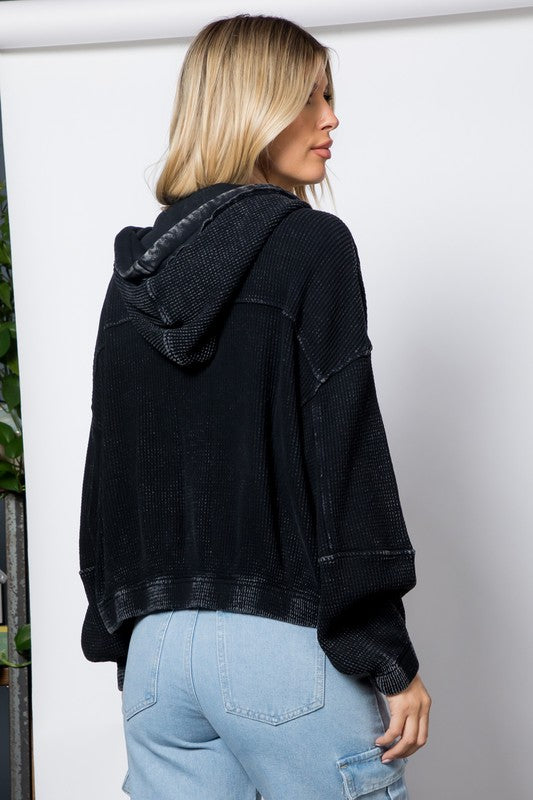 Waffle Knit Hoodie
