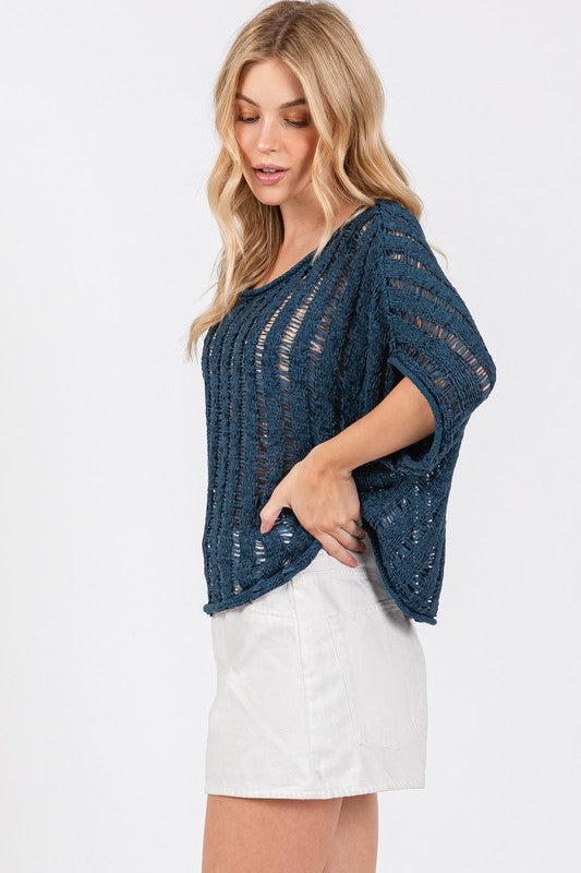 Ladder Stitch Knit Top