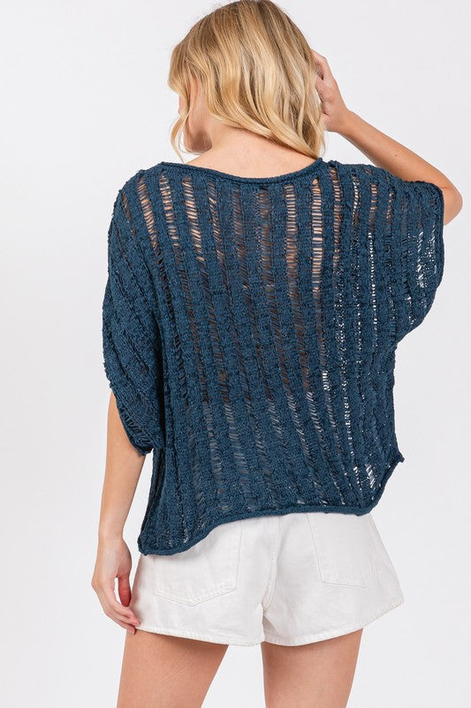 Ladder Stitch Knit Top