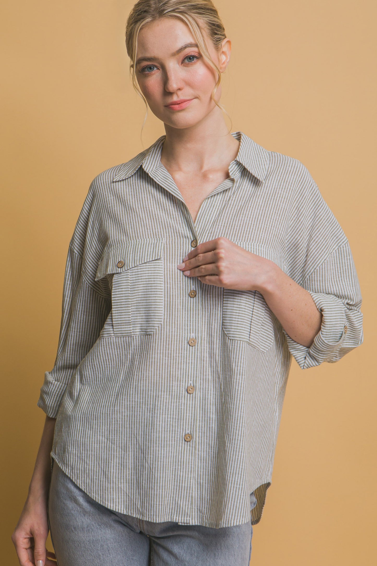 Classic Button Stripe Shirt