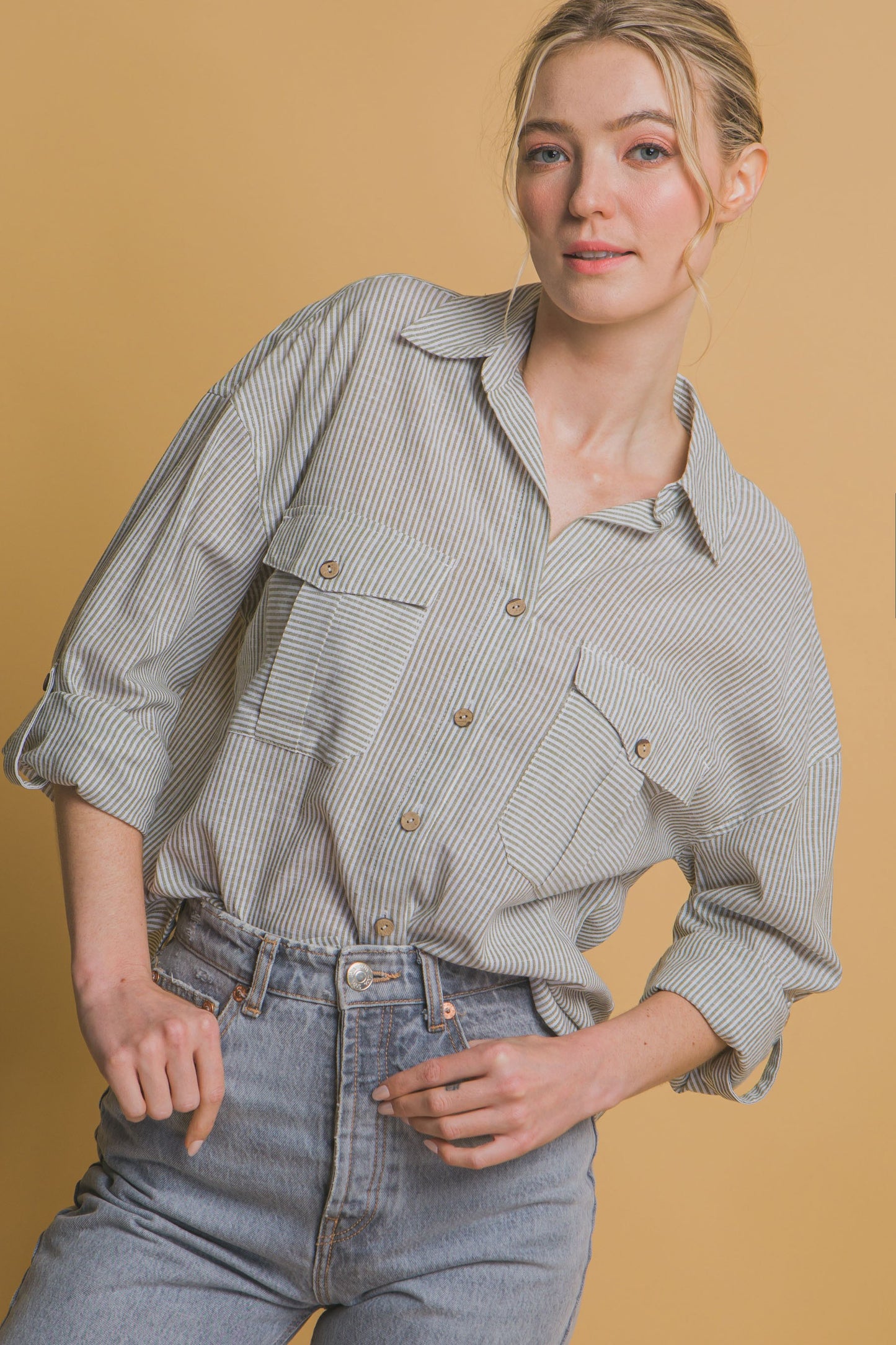 Classic Button Stripe Shirt