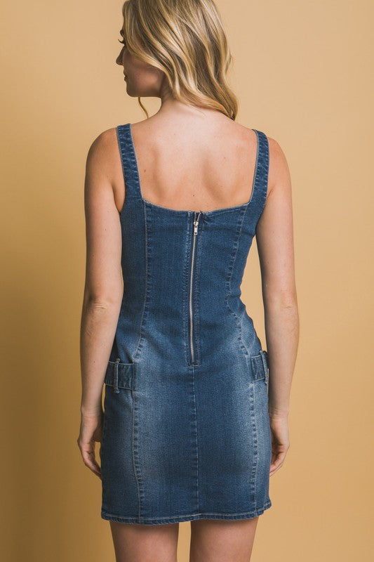 Buckle Belt Mini Dress