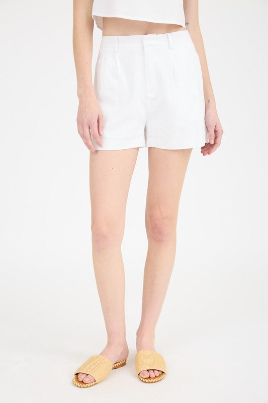 High Waist Pleat Shorts
