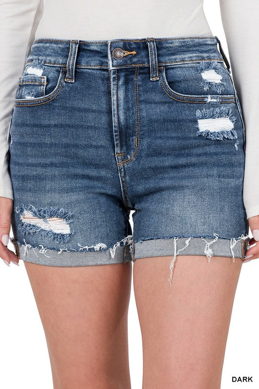 Cuffed Distressed Short
