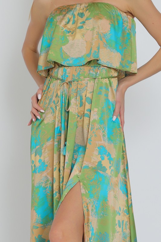 Floral Belted Maxi Dress