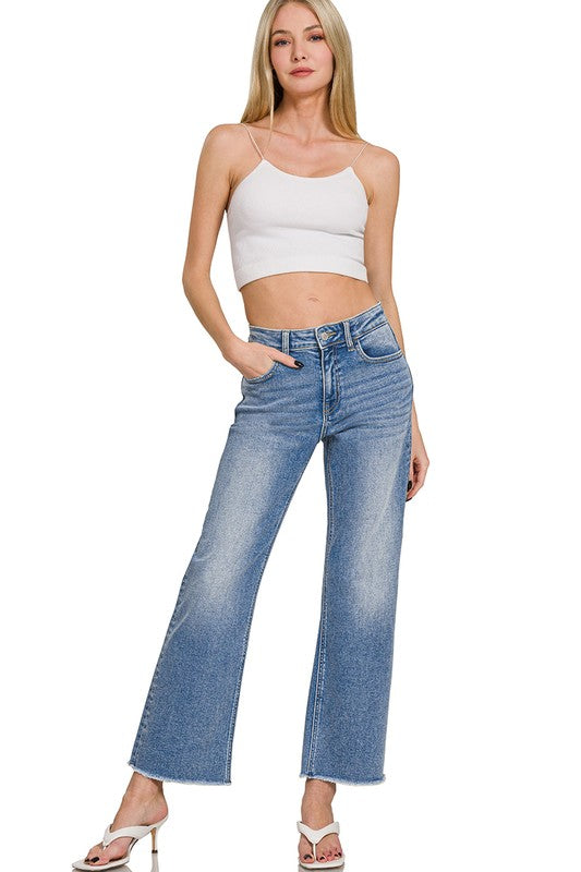 High-Waist Straight Leg Jeans