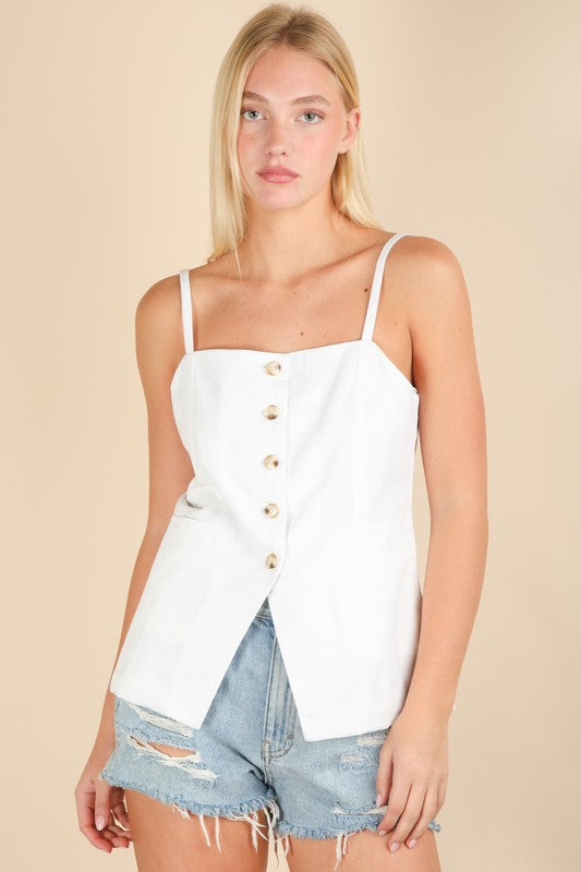 Button Down Woven Top