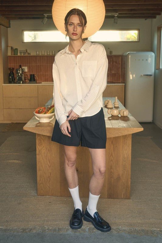 High Waist Pleat Shorts