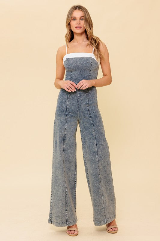 Acid Wash Jumpsuit