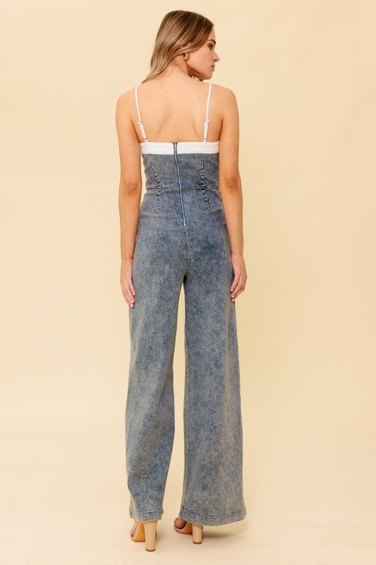 Acid Wash Jumpsuit