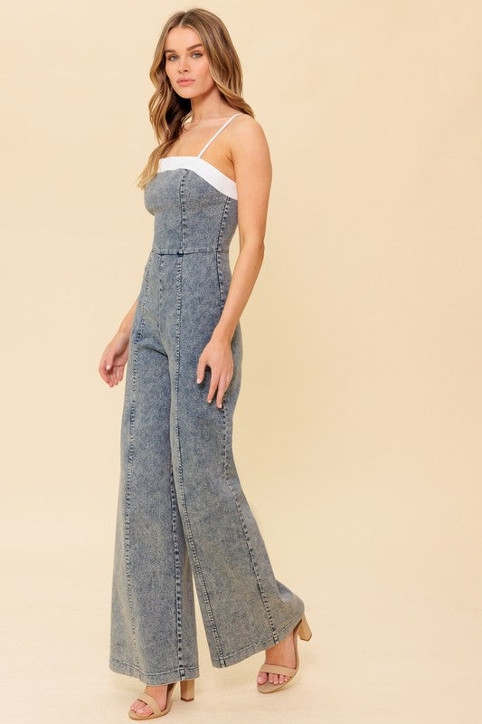 Acid Wash Jumpsuit