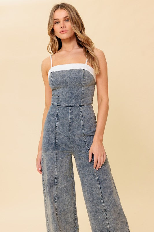 Acid Wash Jumpsuit