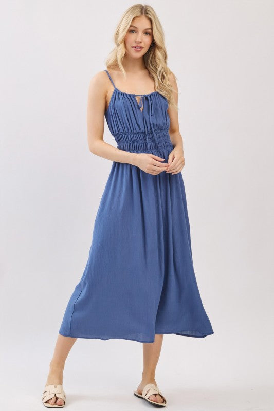 Smocked Waist Midi Dress