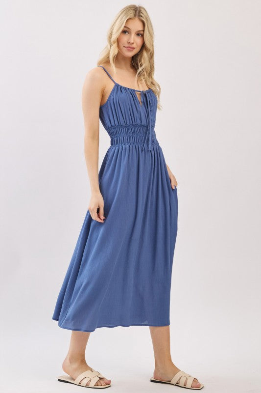 Smocked Waist Midi Dress
