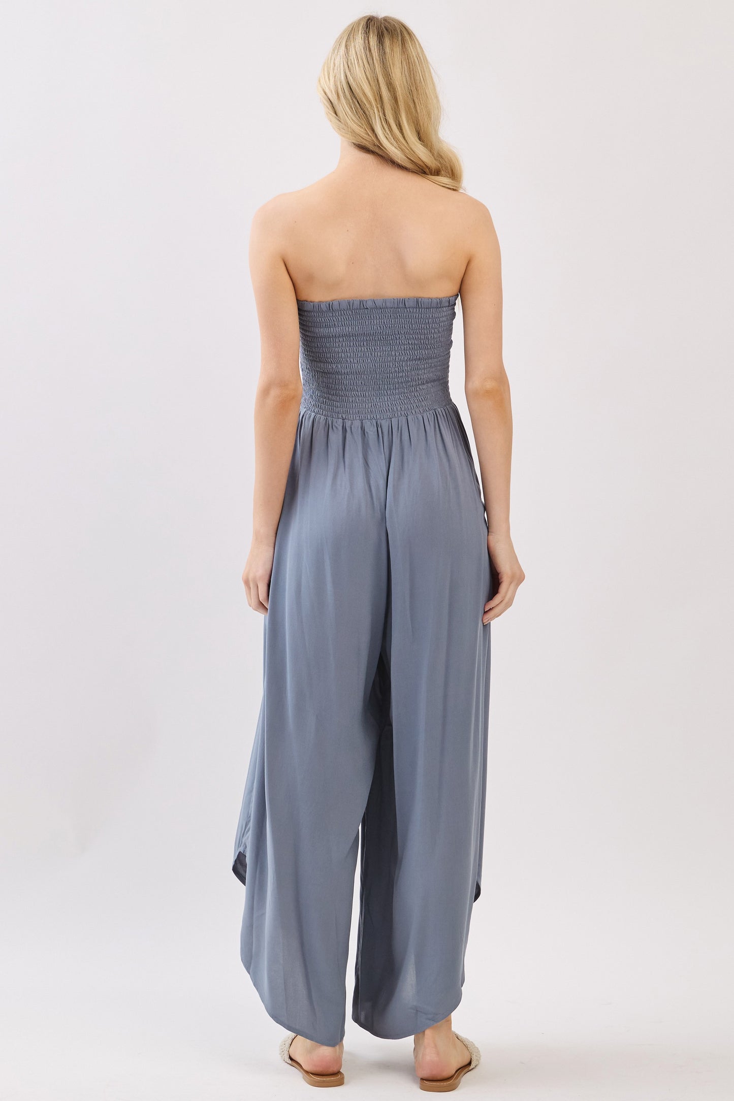 Front & Back Smocked Jumpsuit