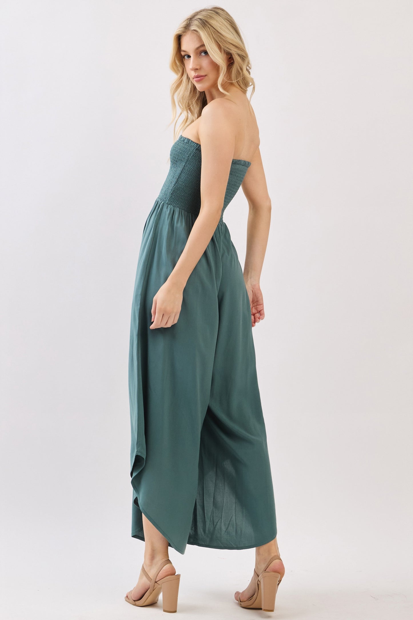 Front & Back Smocked Jumpsuit