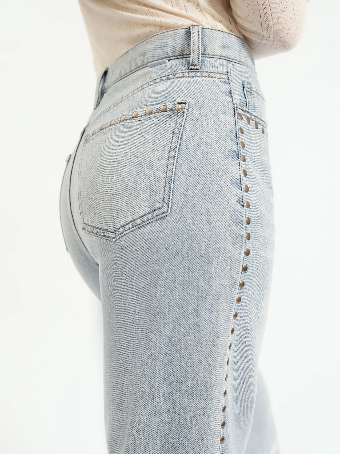 High Rise Studded Jean