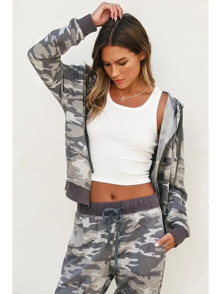 Camo Zip Up Hoodie