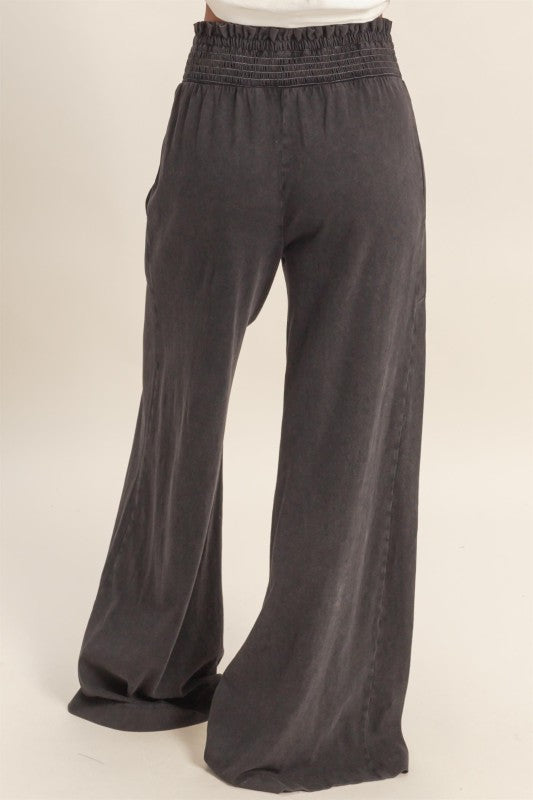 Wide Leg Smocked Pants