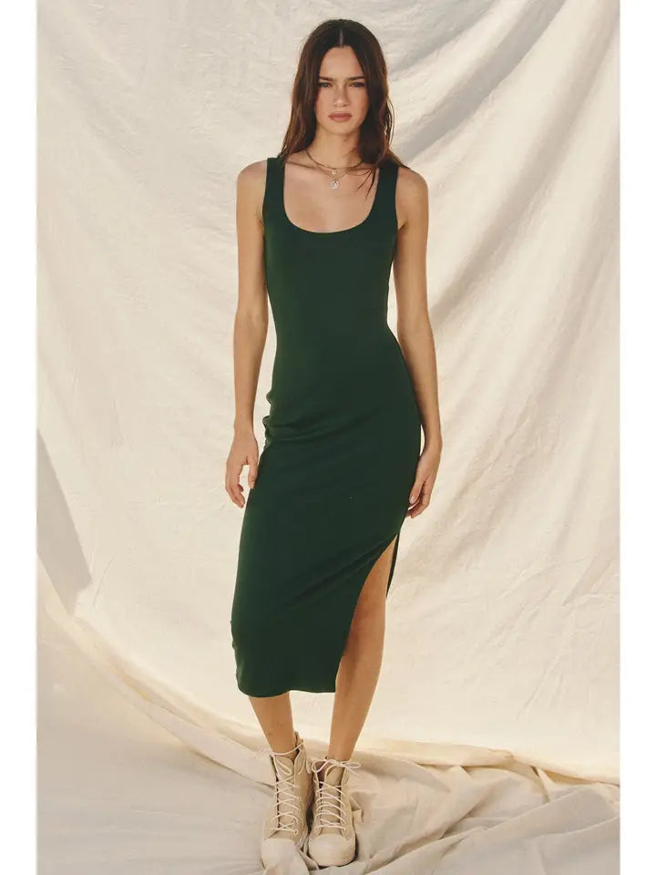 Square Neck Midi Dress