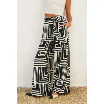 Belted Wide Leg Pant