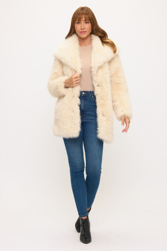 Oversized faux fur coat