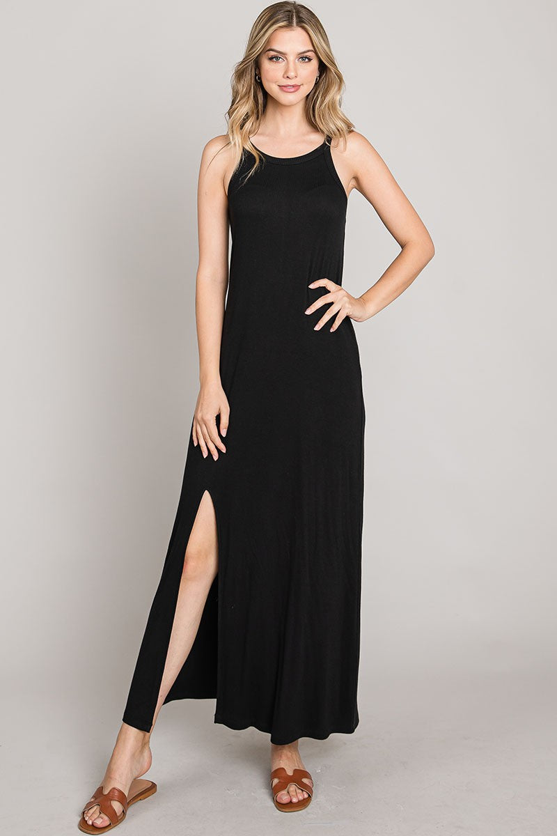 HALTER NECK TANK MAXI DRESS