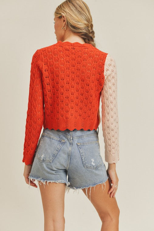 Color Block Knit Cardigan