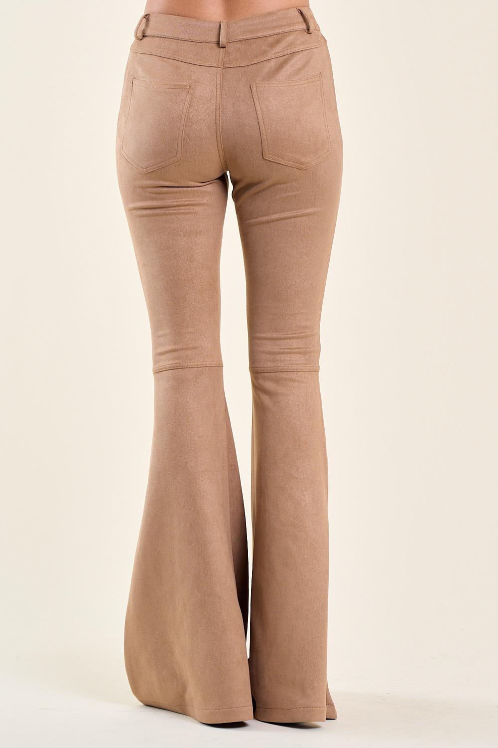 suede flare pants