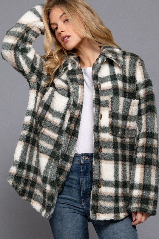 Long Sleeve Faux Fur Jacket