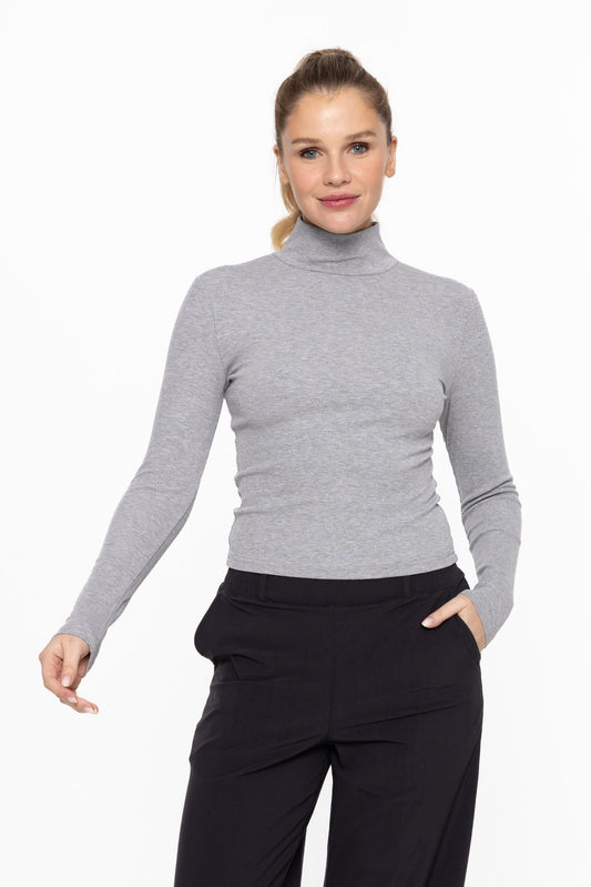 Micro Ribbed Long Sleeve Turtleneck