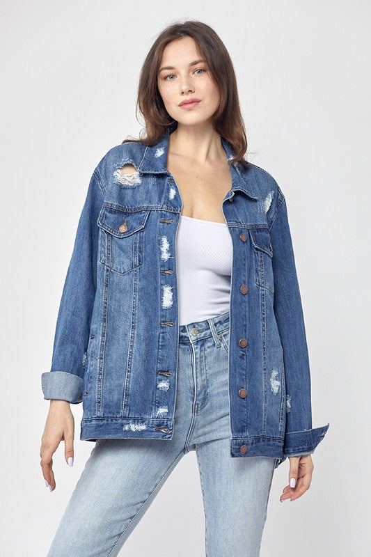 Loose Fit 90s Distressed Jacket