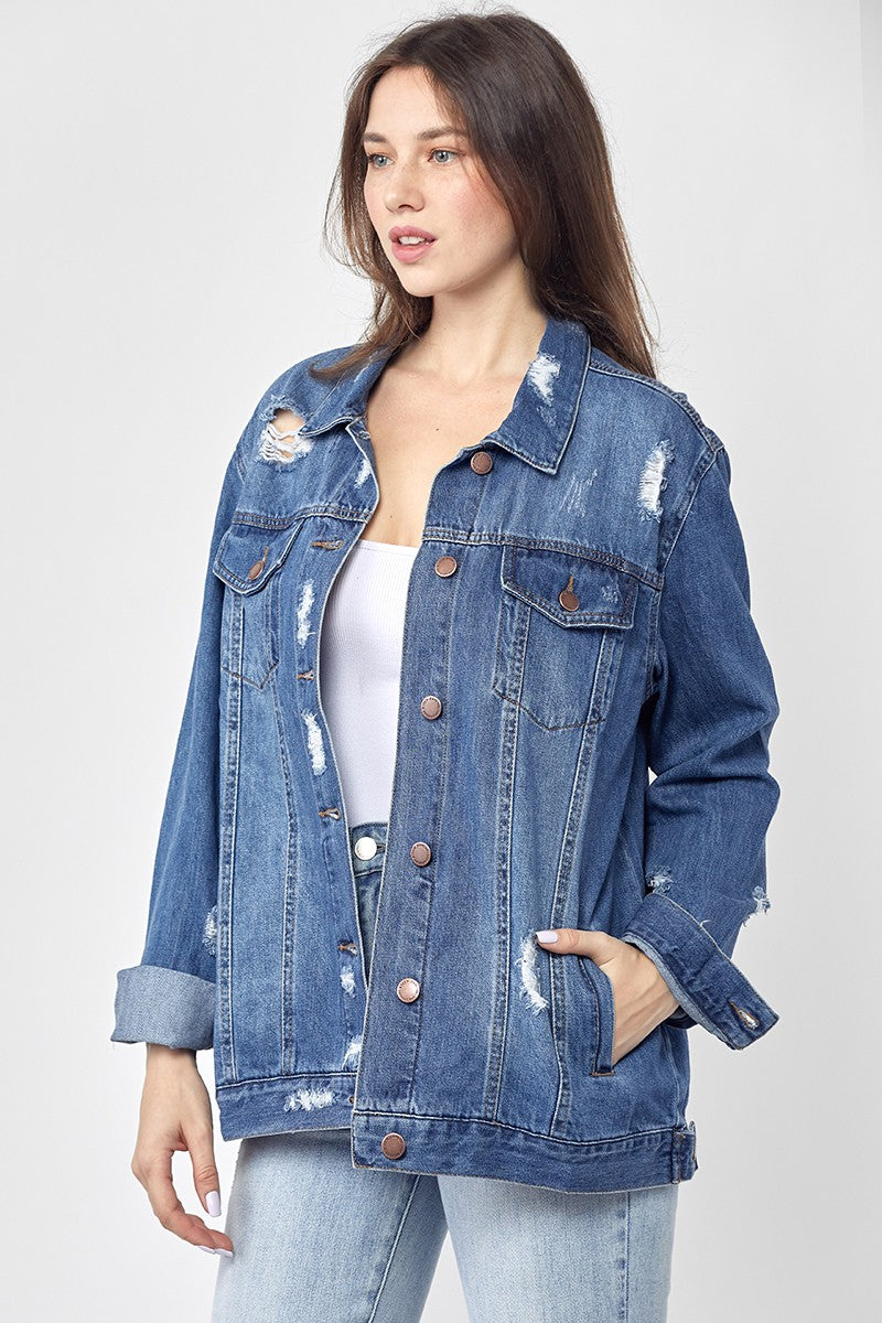 Loose Fit 90s Distressed Jacket