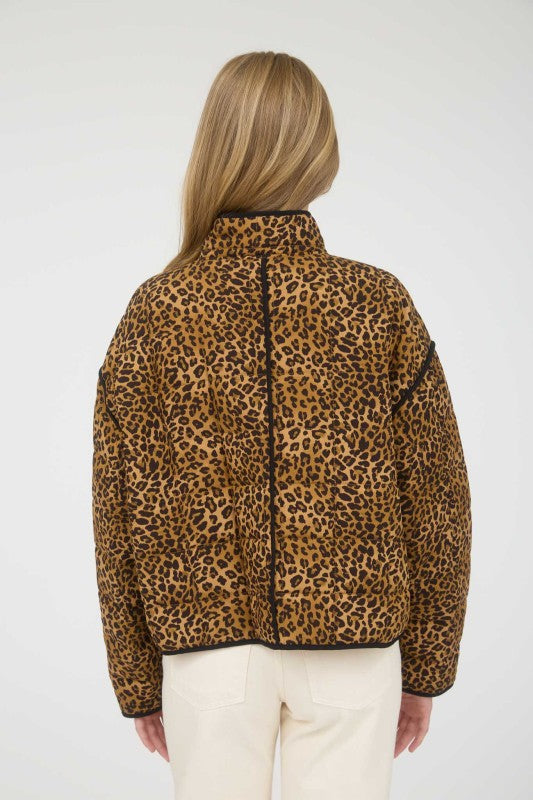 Quilted Leopard Puffer Jacket