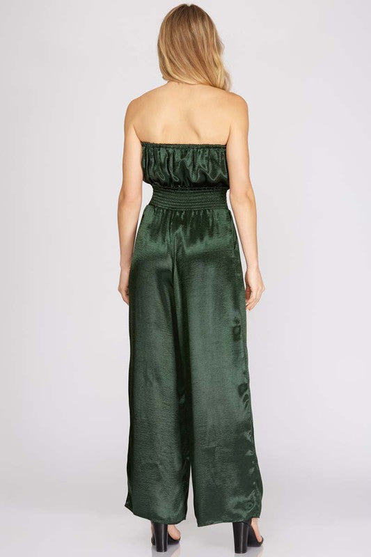 Satin Strapless Jumpsuit