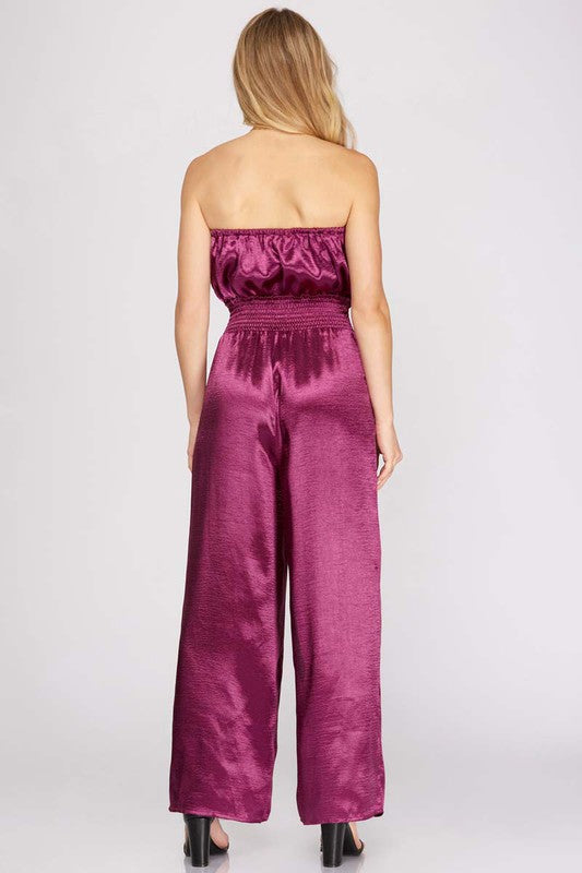 Satin Strapless Jumpsuit