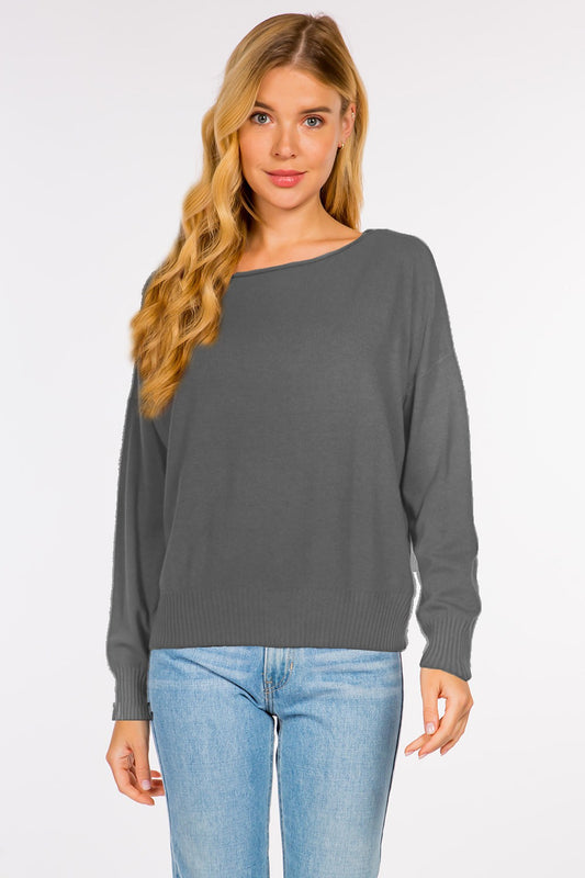 BOAT NECK PULLOVER SWEATER