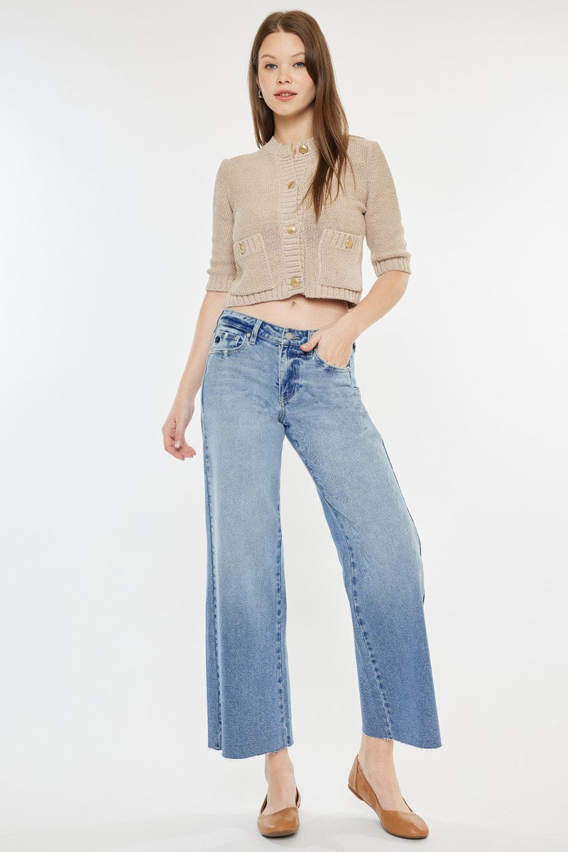 Mid Rise Wide Leg Jeans