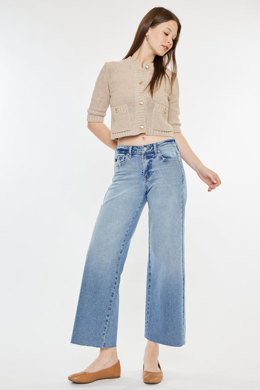 Mid Rise Wide Leg Jeans