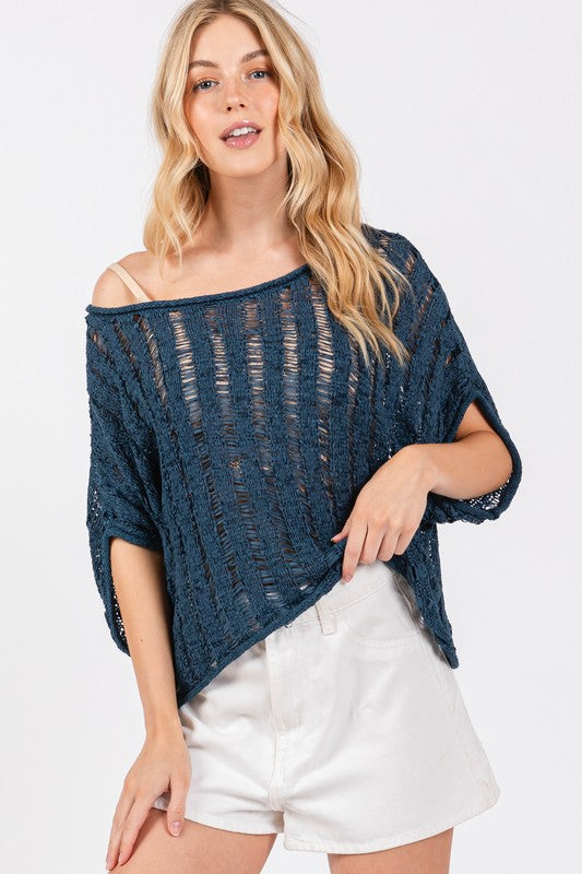 Ladder Stitch Knit Top