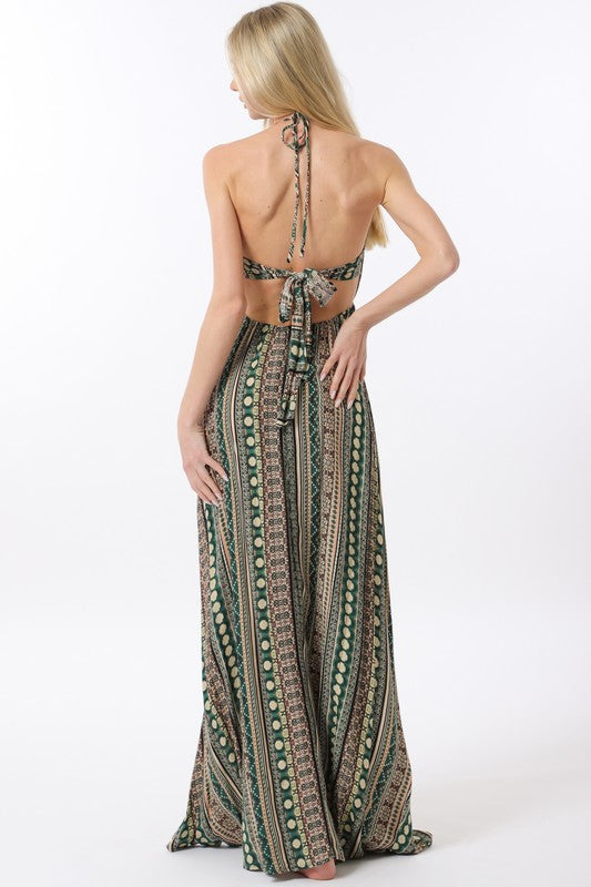 Tribal Print Green Maxi