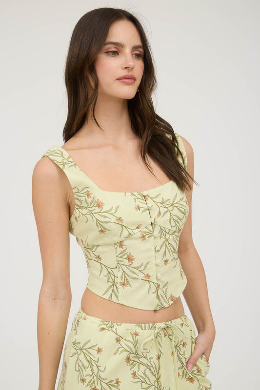 Floral Corset Crop Top